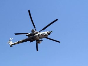 Боевой вертолёт Ми-28Н в небе